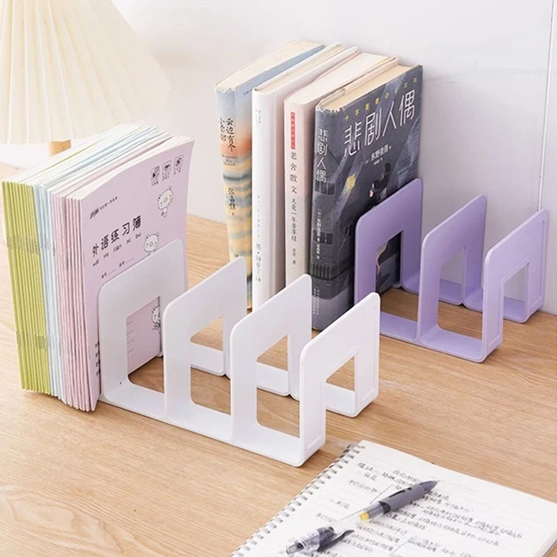 4 mriežky Bookends Stand Stand Polomtop Desort Storage Rack Rack Book Držiteľ školské kancelárske potreby Office Desktop