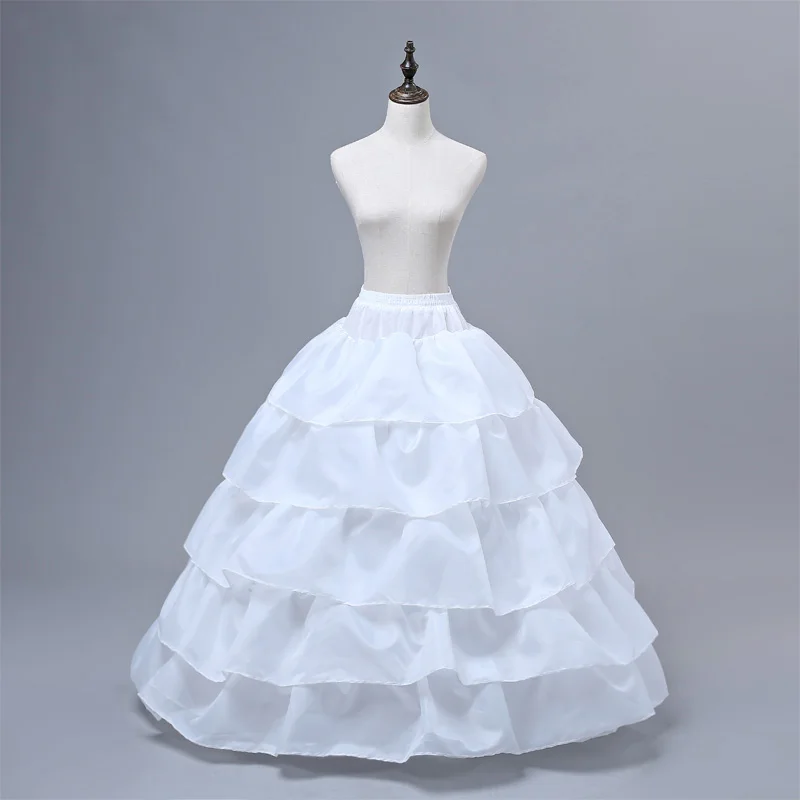 4 obruče 5 vrstiev Svadobné spodné šaty Petticoat Ball Crinoline Slip Underkirt pre svadobné šaty vysoké kvalitné