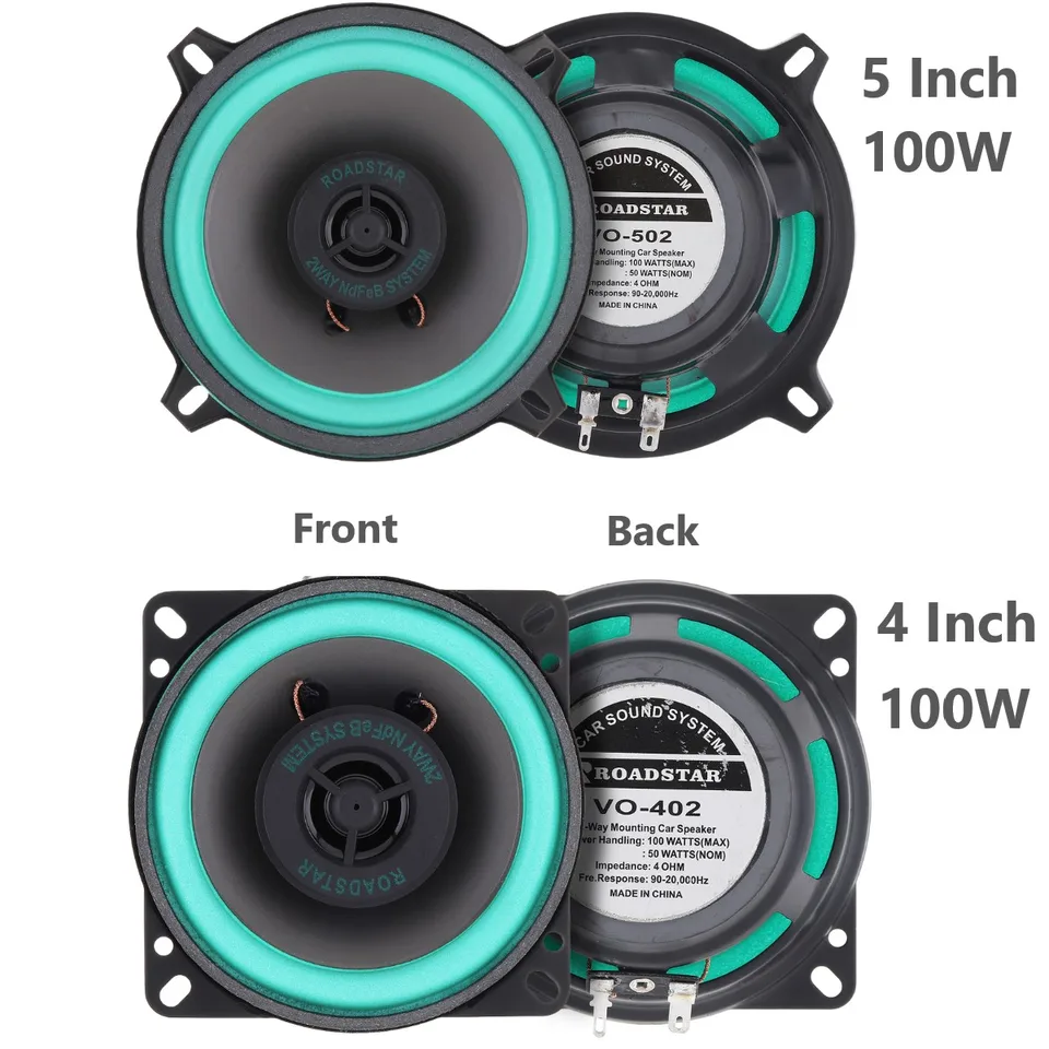 4 palce / 5 palcov 100 W CAR HIFI Koaxiálne reproduktory Univerzálne automatické audio hudobné stereofónne subwoofer s plným rozsahom reproduktory