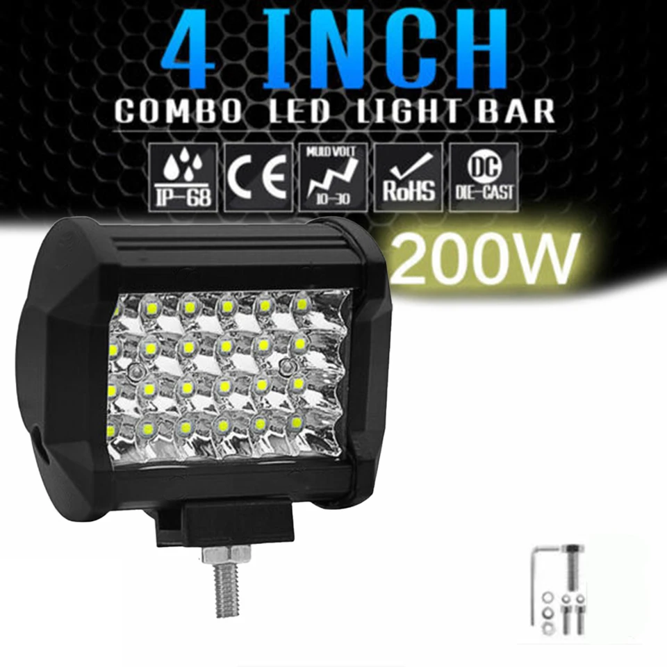 4 -palcové LED auto pracovné svetlá Spotlight Bar 12 V SUV TRACK OFF OFF ROAD TRACTOR HLAVE 72W 12V/24V