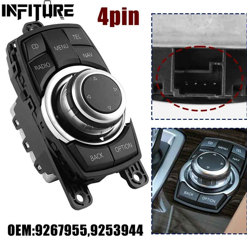 4 pin nový média Spínač ovládača Joystick Switch Joystick pre BMW 1/3/5 F10 F11 F30 F20 9267955 9253944