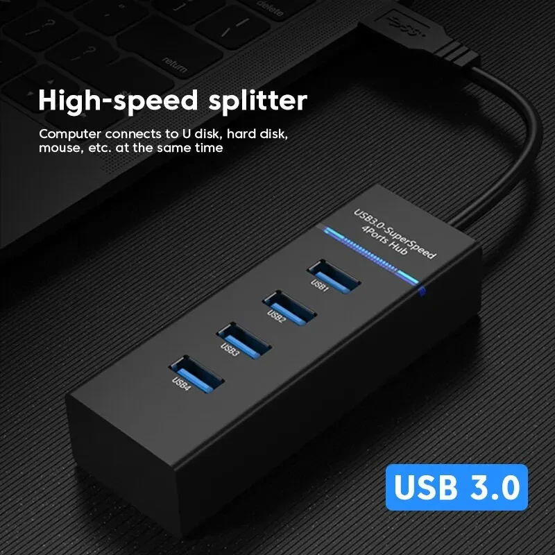 4 porty USB 3,0 Hub USB Hub vysokorýchlostný USB Splitter Adapter 5 Gbps PC počítačové príslušenstvo Multiport Hub 4 USB 3.0 2,0 porty