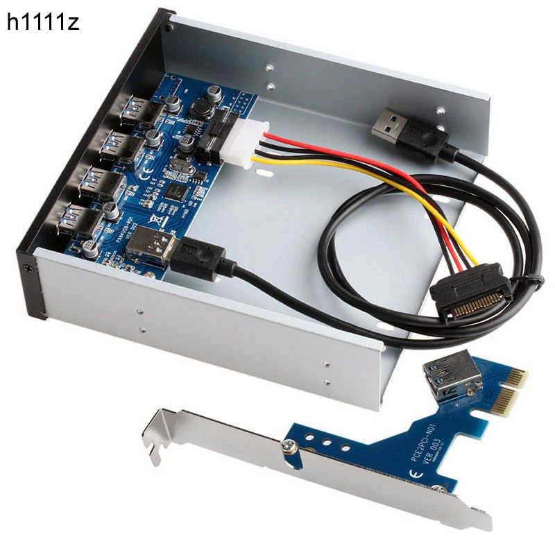 4 porty USB 3.0 Splitery predného panela Hub USB 3.0 PCI Express PCI-E Adaptér karty 5.25 