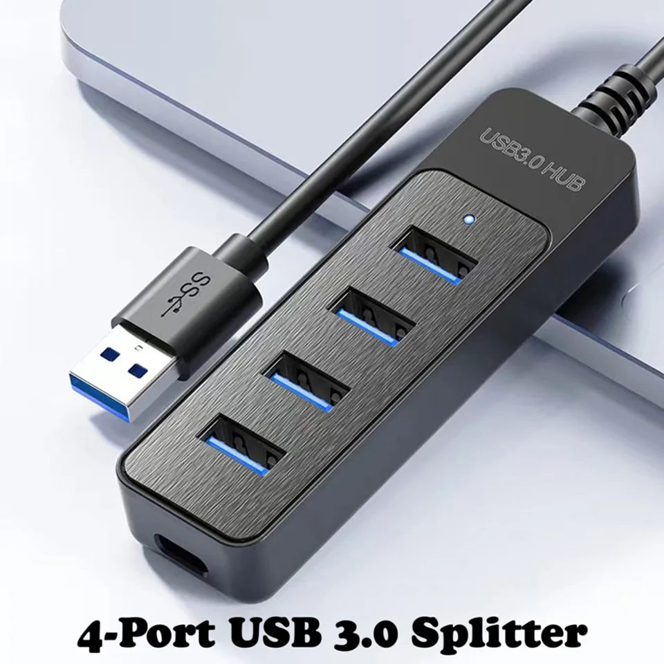 4 porty USB HUB 3.0 Vysokorýchlostný viacriestny rozbočovač USB 3.0 Typ C USB 2.0 Expanderový napájací adaptér pre počítač PC
