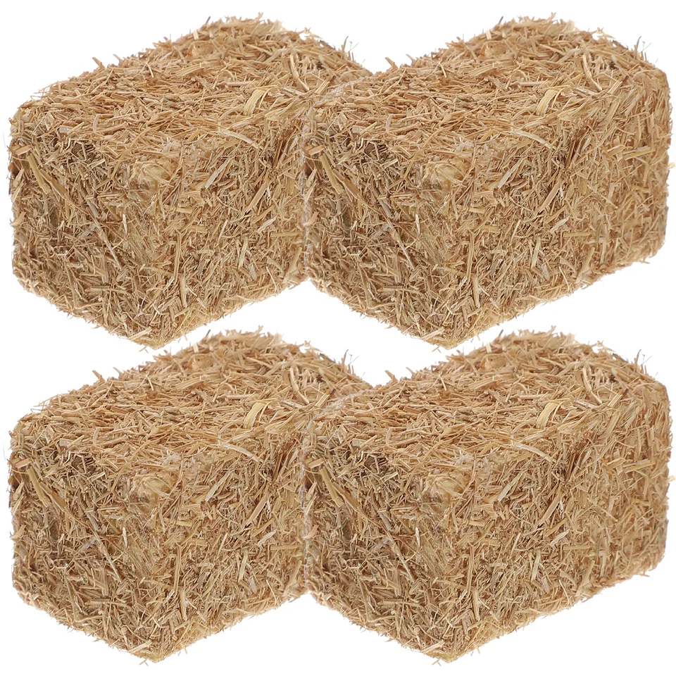 4 počítače dekorácie Mini HayStack Travel Autumn Bales Table Wood Stacks Artificial