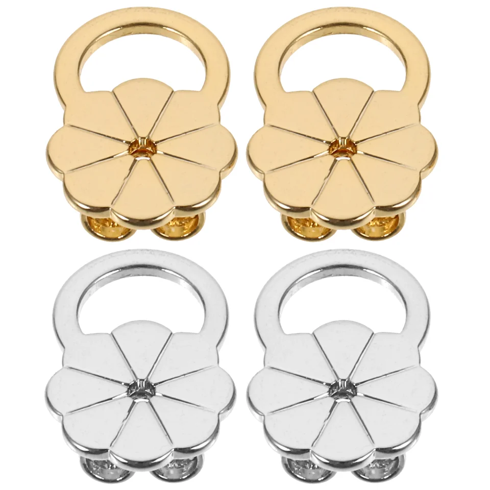4 počítače sliviek Blossom Ear Sucring chrbát pre droopy uší zamykanie žien Zliatinové zliatiny šperky slečna prepichnuté cvočky náušnice