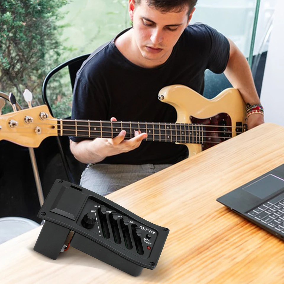 4 pásma Acoutic Guitar Eq Piezo Pickup Pre-Amp Unit EQ EQ Tuner zosilňovač Ekvalizér Tuner pre akustické gitary