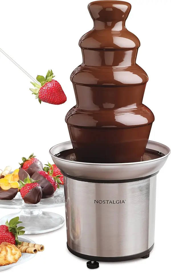 4 -stupňová elektrická čokoládová fontánska fontána pre večierky - Telts Syr, Queso, Candy a Liqueur - Dip Strawberries Nové