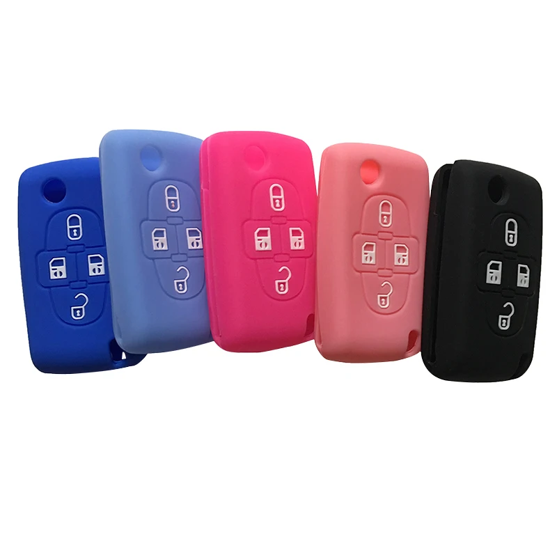 4 Tlačidlá Flip Floding Diaľkový kľúč FOB Cover Cover Cap pre Peugeot 1007 pre Citroen C8 pre obálku držiaka vozidla
