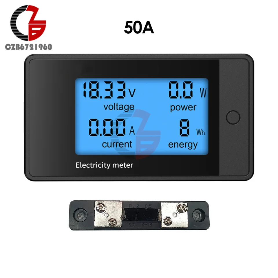 4 v 1 DC 8V-100V LCD DC DIGITÁLNE POWER METERA 20A 50A 100A 200A 200A Monitor napätia Voltmeter Ammeter Power tester DC 12V merač automobilov