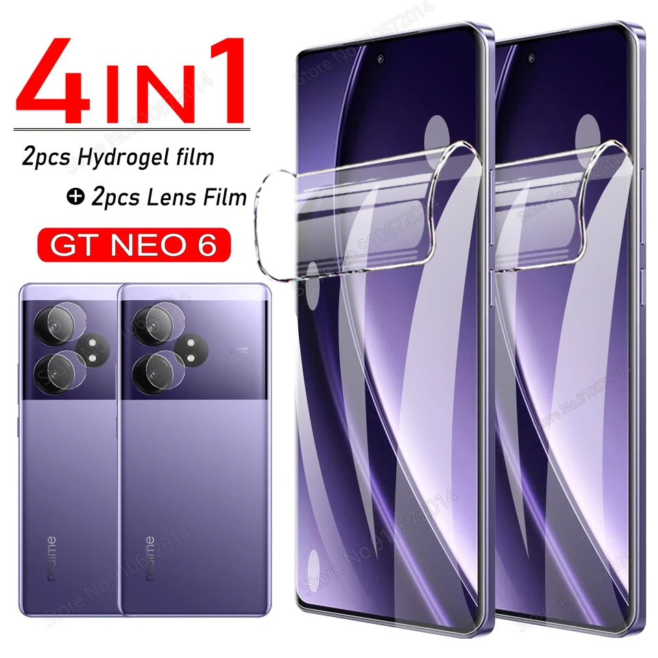 4 v 1 pre Realme GT NEO 6 5 SE Hydrogel Film pre Realme GT 6T 5 7 GT5 GT2 Pro LENS SCREET SCREET OBROZ