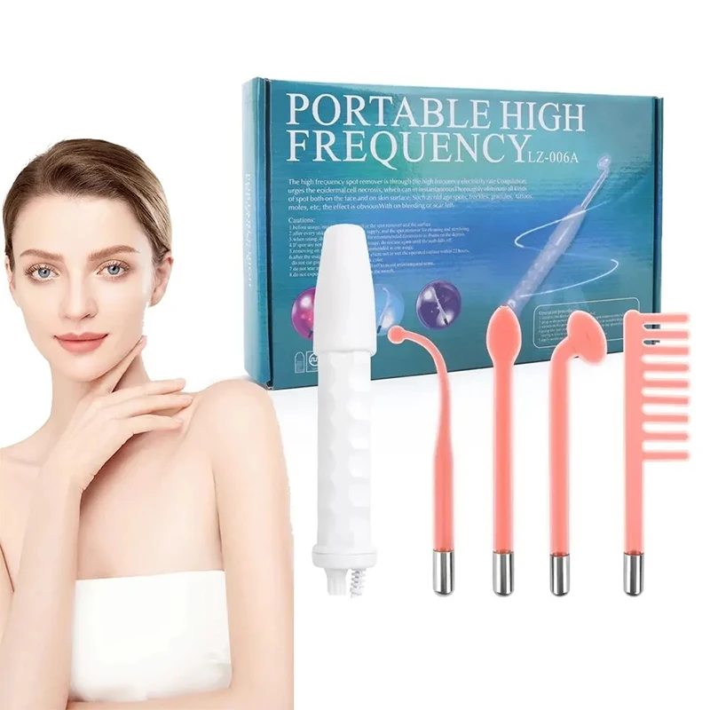 4 v 1 prenosný vysokofrekvenčný elektródový prútik Elektroterapia kozmetické zariadenie Spot Remover Facial Spa Care Spa 4 Violet Ray Wand