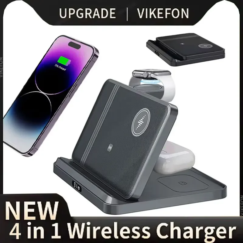 4 v 1 Rýchle bezdrôtové nabíjačky zložené pre iPhone 16 15 14 13 Pro Max