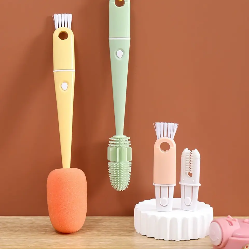 4-v-1 šálka čistiaca kefka Multifunkčný tvar u Silikónová kefka Poha pranie kefy Pendable Punble Cleaner pre domácu kanceláriu