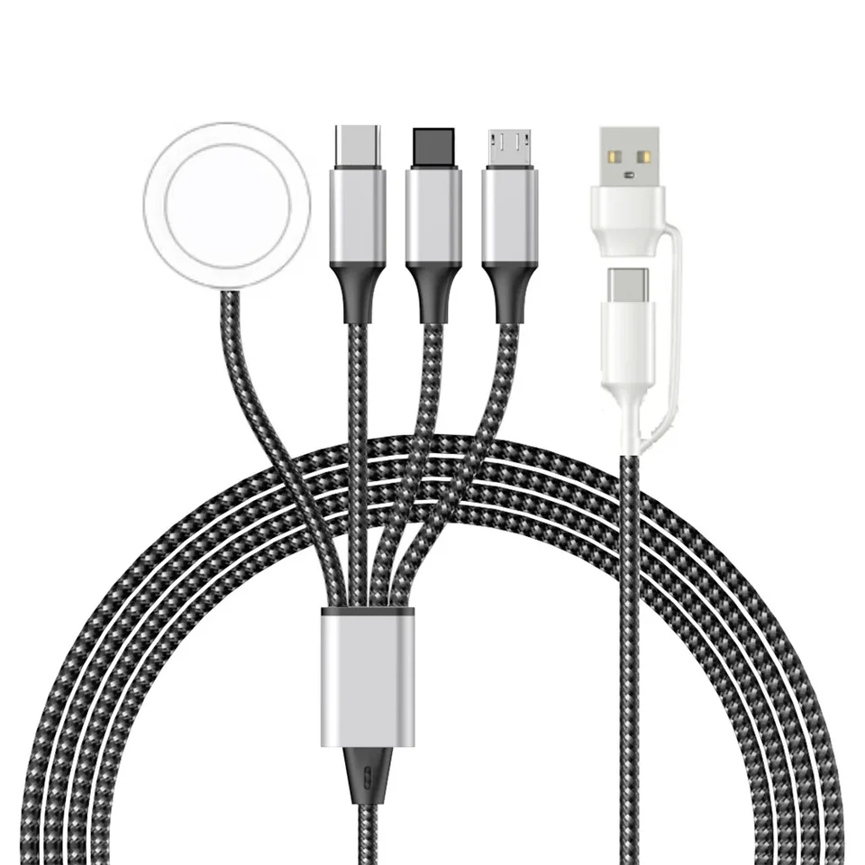 4 v 2 nabíjací kábel viacerých hodiniek pre IWATCH iPhone nabíjačka USB TYP-C Rýchle nabíjanie kábla Vysokokvalita AirPods IPad Accessories