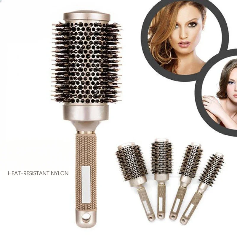 4 veľkosti okrúhle hrebeň Kaderné kaderníctvo Curling kefy keramické valcové hrebeň profesionálny salón stylingový náradie