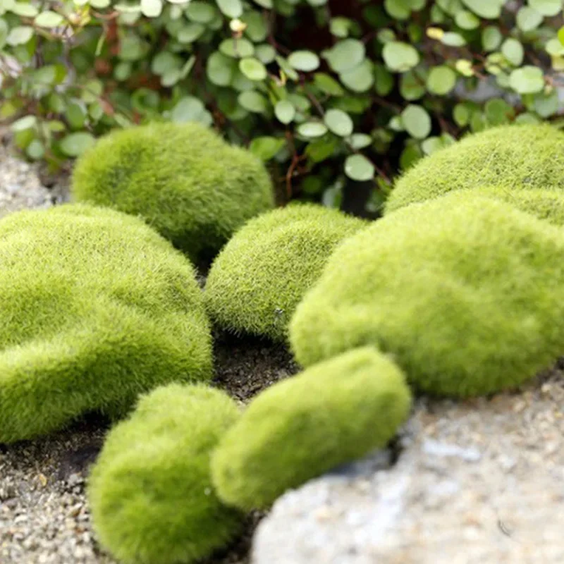 4 Veľkosť umelá pena Zelený mach Rastliny Mikro krajiny Grass Stone postava Miniatúrna simulácia rozprávková záhrada dekorácia Accesso
