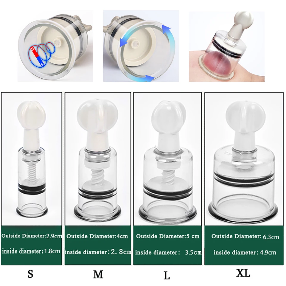 4 Vákuové prísavky Handpping Cup Cup Sution Enhancer Antilululit vákuové skrinky