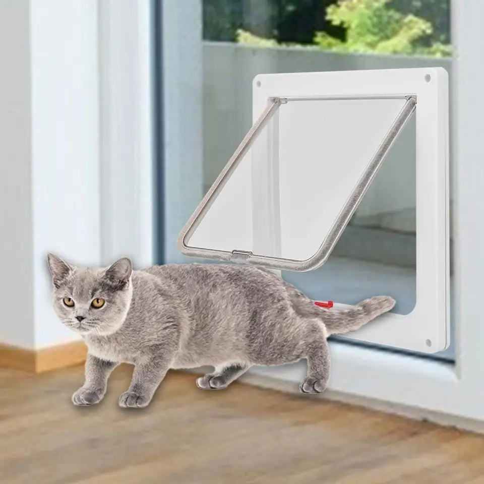 4 Way Bezpečné psie mačacie brány brány ABS Animal Pet Kitten mačiatko Šteniatka zabezpečená klapka Dvere