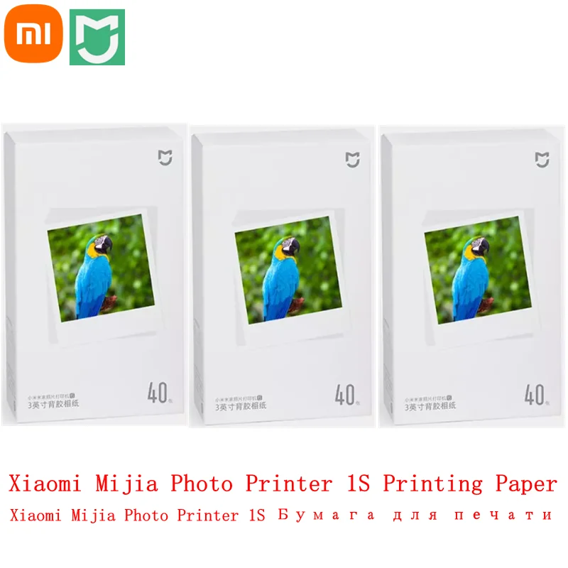 40-120 listov Originálne Xiaomi 3 palcové fotografické tlačiarne Papier pre Xiaomi Mijia Photo Tlačiareň