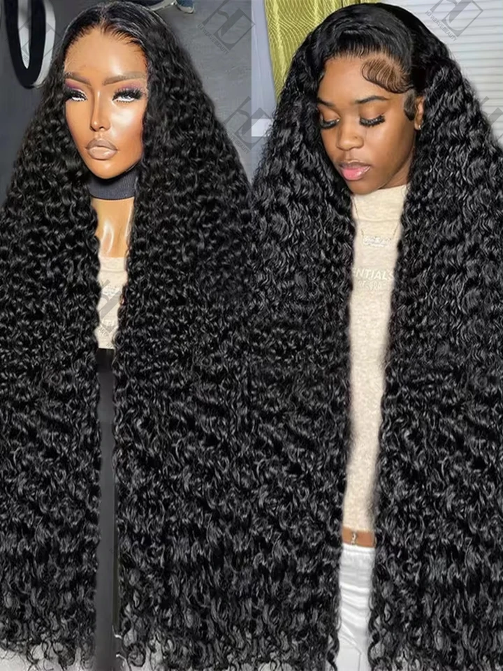 40 42 46 50 palcov hlboká vlna 13x4 13x6 HD Lace predné ľudské vlasy parochňu Wig Water Curly 7x5 bez Glueless Lace Čelné parochňu pre ženy pre ženy