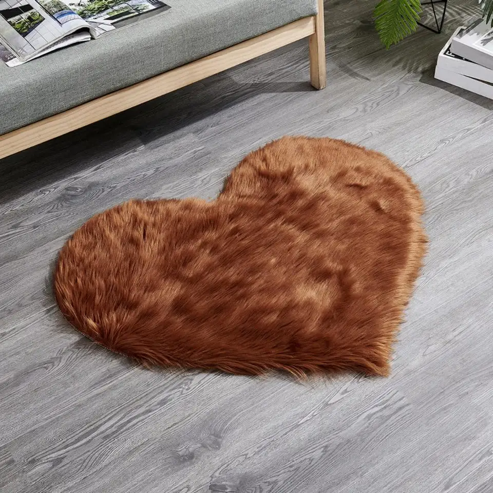 40*50 cm Srdcový koberec Shaggy Faux Wool Koberec pohovka v vankúši