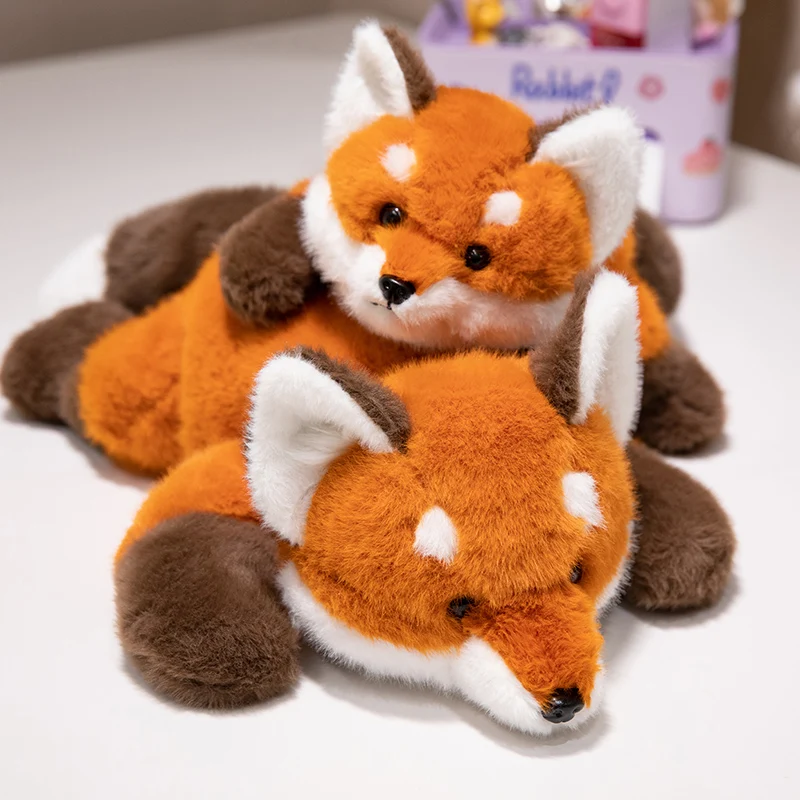 40/55 cm roztomilý chlpatý objatie dlhý chvost líška Doll Soft Fľdate Kawaii Fox Doll vankúš Domáca dekorácia vianočný vianočný darček