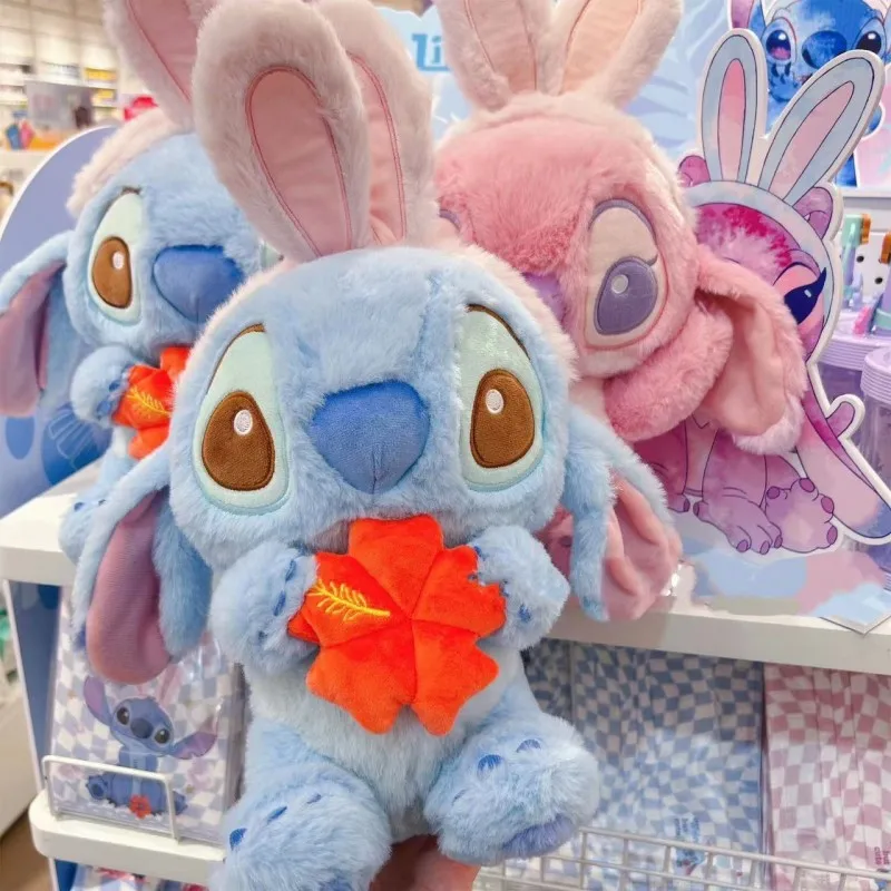 40/56/76 cm Disney Stitch Rabbit Ears Series Kawaii Cartoon Plush Doll Hračky plnené vankúšom vankúšiky Chrismas Darčeky