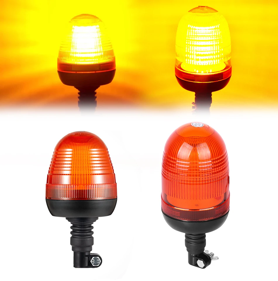 40 60 80 LED Rotujúce výstražné svetlo Traktor Tractor Tractor Truck Amber Flexibilný maják blikajúci núdzový strobe signálna lampa 12V 24V
