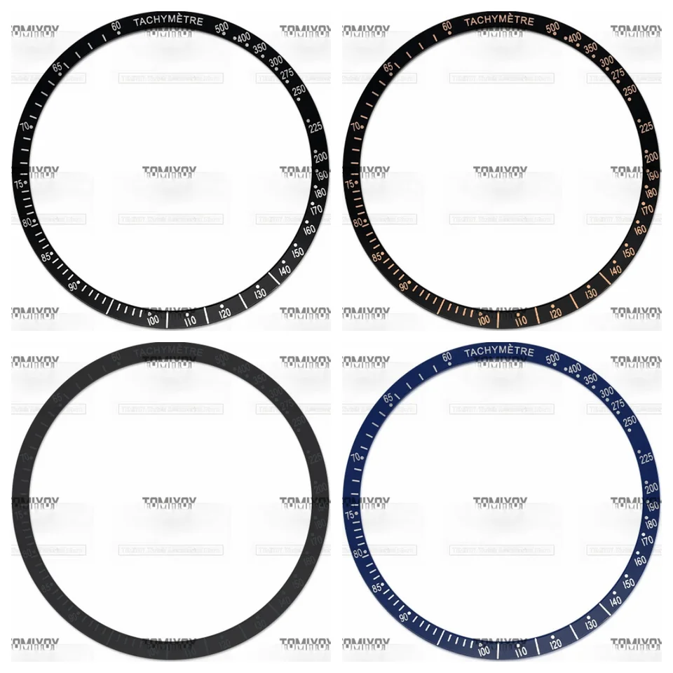 40,7*35,2 mm čierna modrá rýchla rýchlosť hliníkového plochého hodinky Zaváčanie zarámka Fit for OMG Men's Mechanické hodinky