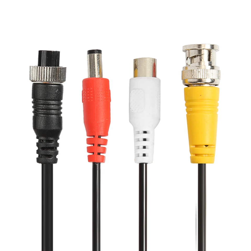 40 cm M12 4pin letecká hlava hlava Žena až BNC RCA DC DC DC Adapter Adaptér predlžovacieho kábla pre CCTV Camera Security DVR IP fotoaparát