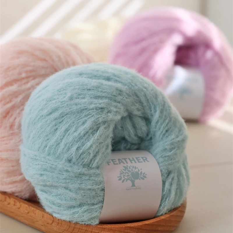 40 g/roll 120 m Puff Cotton Perie Perie Perie ručne tkané DIY vlna Malé koralové chmýří vlákno DIY DIY MATERIÁLNA PRÁVO