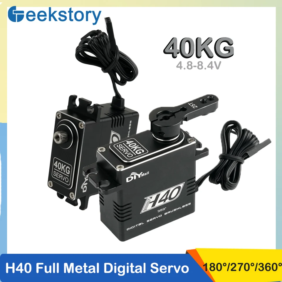 40 kg všetkých kovových digitálnych servo 4,8V-8.4V bez kefy Motor Metal Gear Gear High Torque Servo Power Energy pre modely robotického vozidla RC Cars
