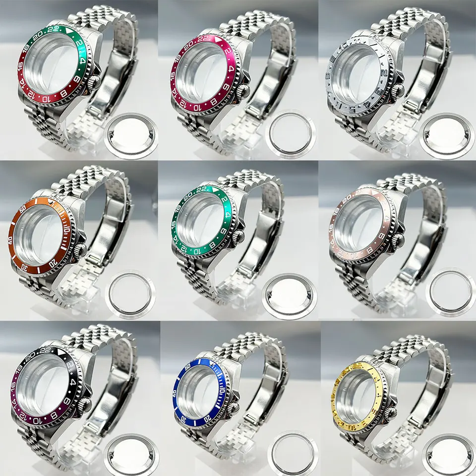 40 mm hodinky 20 mm náramok Set Case Sapphire Crystal Glass pre Seiko NH35 NH36 ETA 2824 MIYOTA 8215 Pohyb 28,5 mm jacht-majster