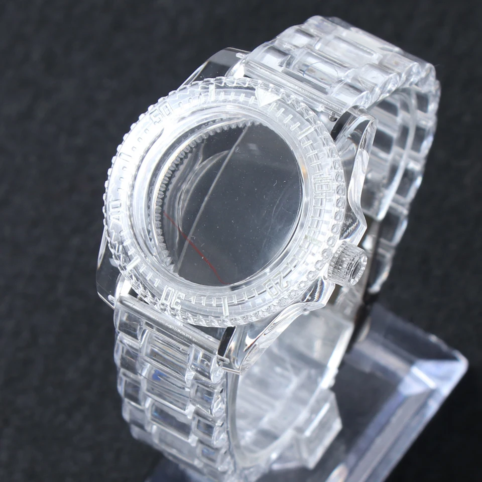 40 mm NH35 hodinky Transparentné akrylové puzdro pre SEIKO SPORTÁRNU NH35A Pohyb 28,5 mm NH35 DIAL DIAL SLEDOVANIE Príslušenstvo