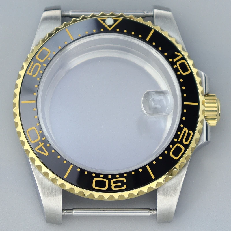 40 mm Sapphire Glass Hodink oceľ potápačské puzdro Strieborné zlato Mod fit morský obyvateľ Seiko NH35 NH36/34/38 ETA2824 MIYOTA8205 28,5 mm číselník