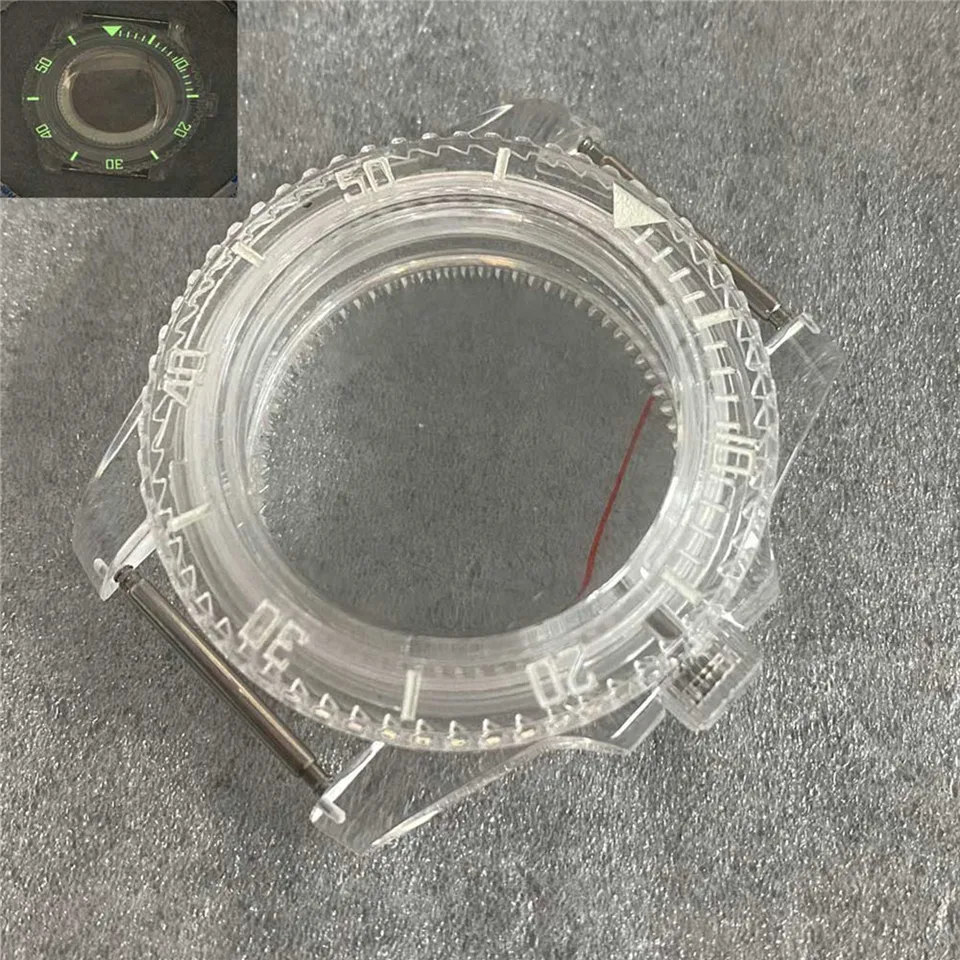 40 mm sub plastické priehľadné súpravy na hodinky pre NH35A/NH35/NH36/4R/7s