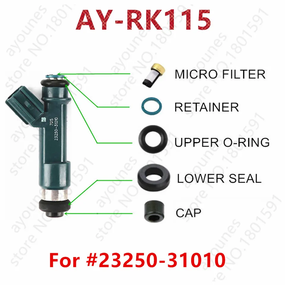 40-piece/nastavená súprava na opravu injektora paliva s horným kŕmením pre Toyota 4Runner Tacoma Tundra 4.0L 23250-31010 23250-0P030 (AY-RK115)