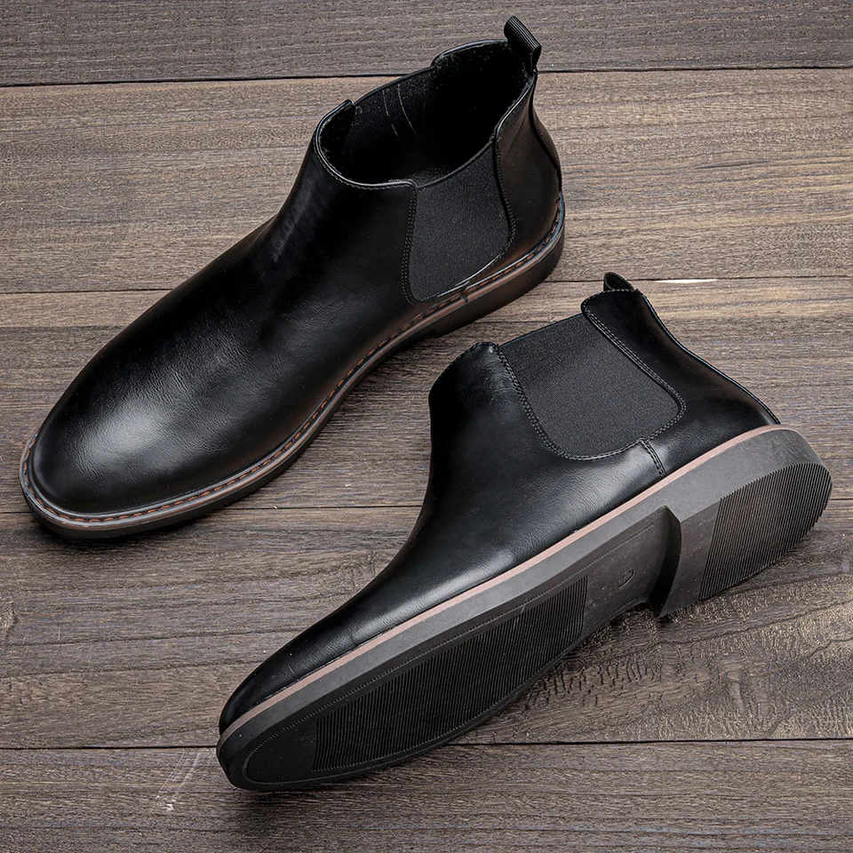 40 ~ 46 Chelsea Boots Men 2024 Značka Pohodlné módne kožené topánky