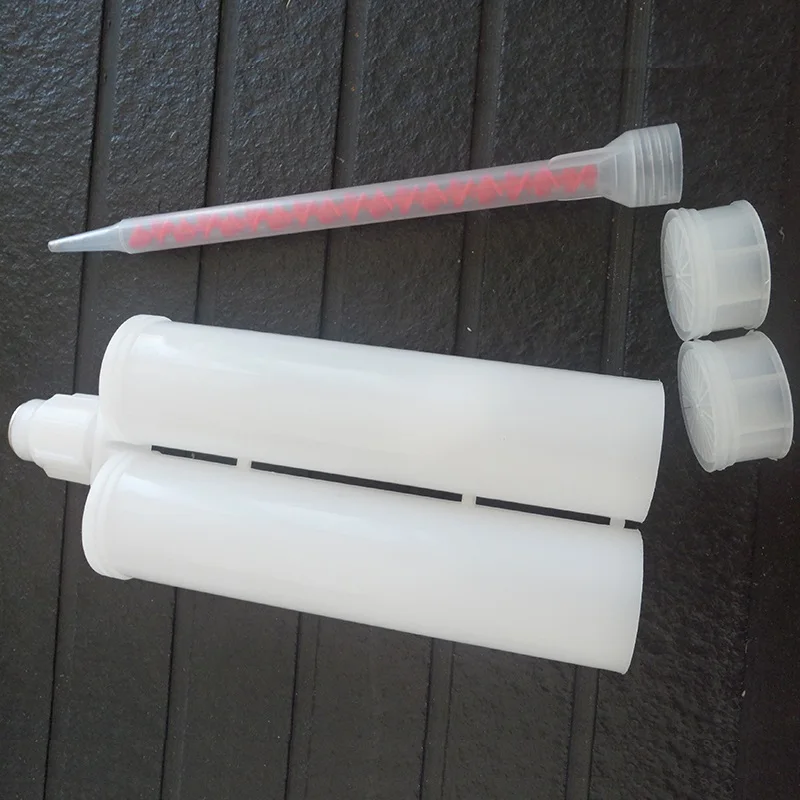 400 ml 1: 1 a 1: 2 pomer AB epoxy lepiacu pištoľ Prázdny kazetový valc s miešacou trubicou/dýzou MC10-18 Ústa závity