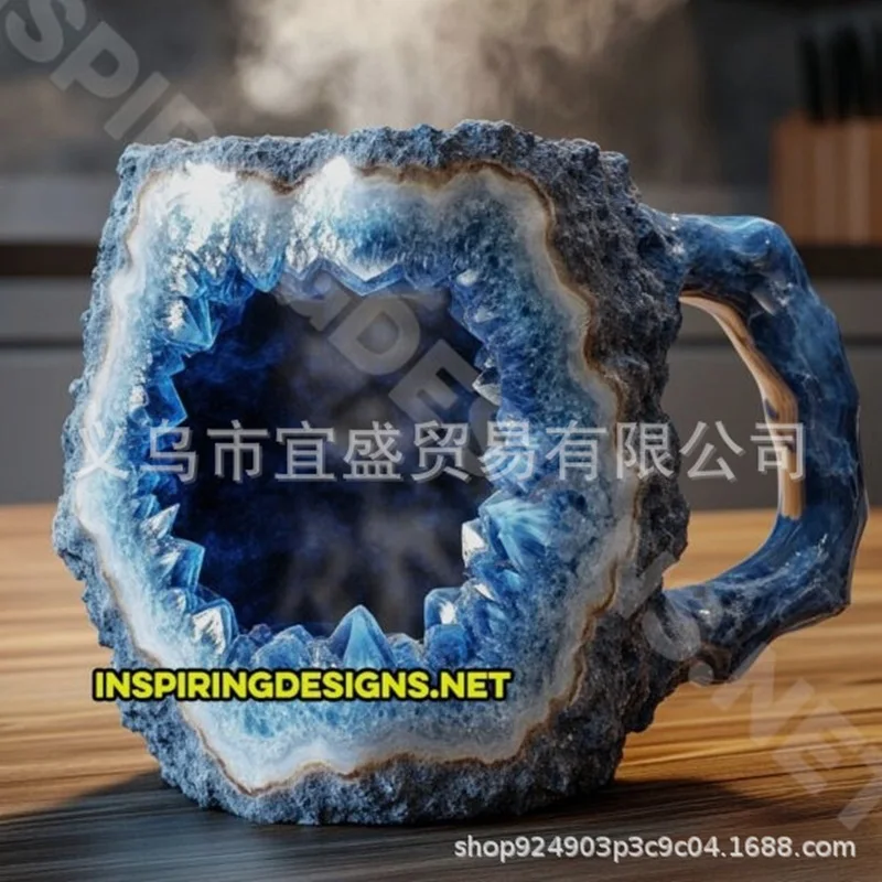 400 ml minerálne kávové hrnčeky Elegantné luxusné minerálne kryštálové kávové nápojové čajové šálky nápojový revízový darček pre domácu kanceláriu