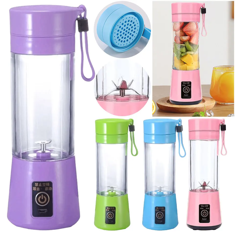 400 ml smoothies mixérový stroj so 6 lopatkami Mini Electric Juicer Multifunkčný rastlinný odšťavovač pre odšťavovač pre domácu kanceláriu cestovanie