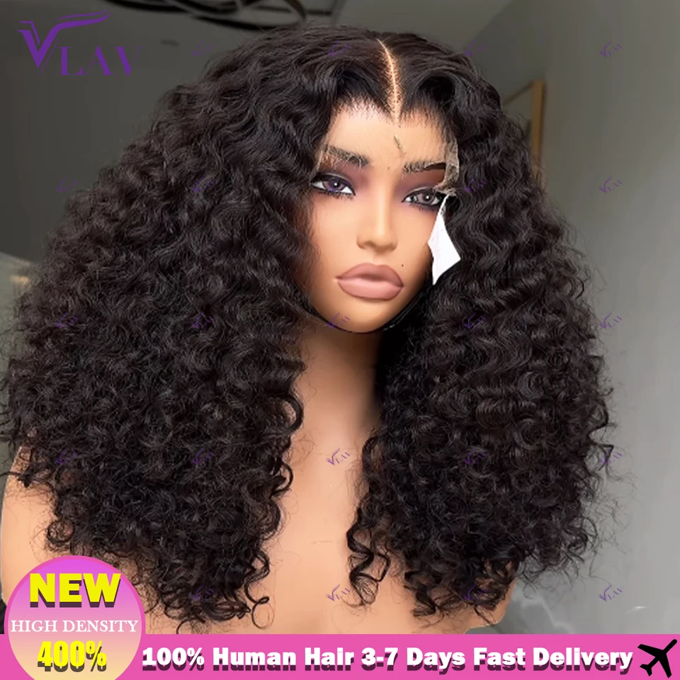 400% s vysokou hustotou výstrednej kučeravej kučeravých parochní 13 × 6 HD Lace čelné parochne 360 ​​HD Priehľadné čipky predné ľudské vlasové parochne