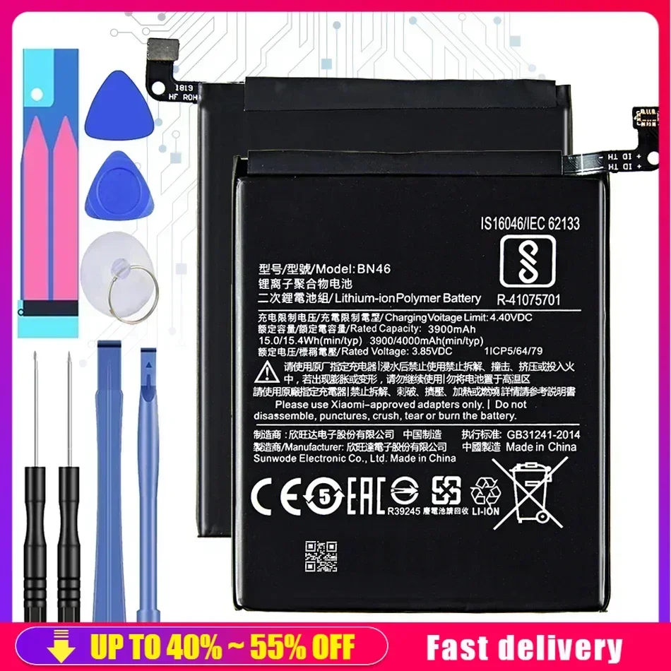 4000 mAh bn46 batéria pre Xiaomi Redmi Note8 Poznámka 8T 8 Nabíjateľná prenosná batéria pre Redmi 7 Redmi7 Poznámka 6 Poznámka6 Telefón