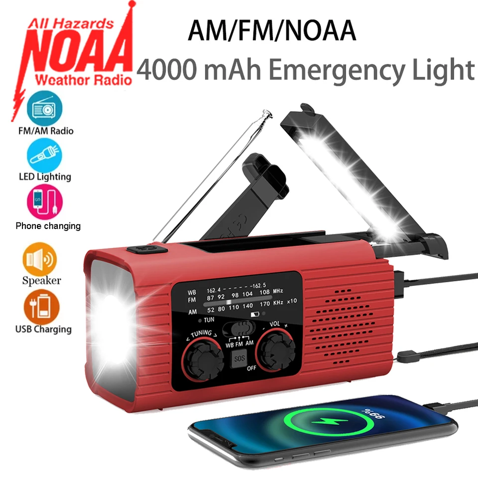 4000 mAh nový s ľahkým rádiom LED núdzové svetlo vonkajšie kempingové rádio nabíjanie Rádio prenosné USB núdzové svetlo
