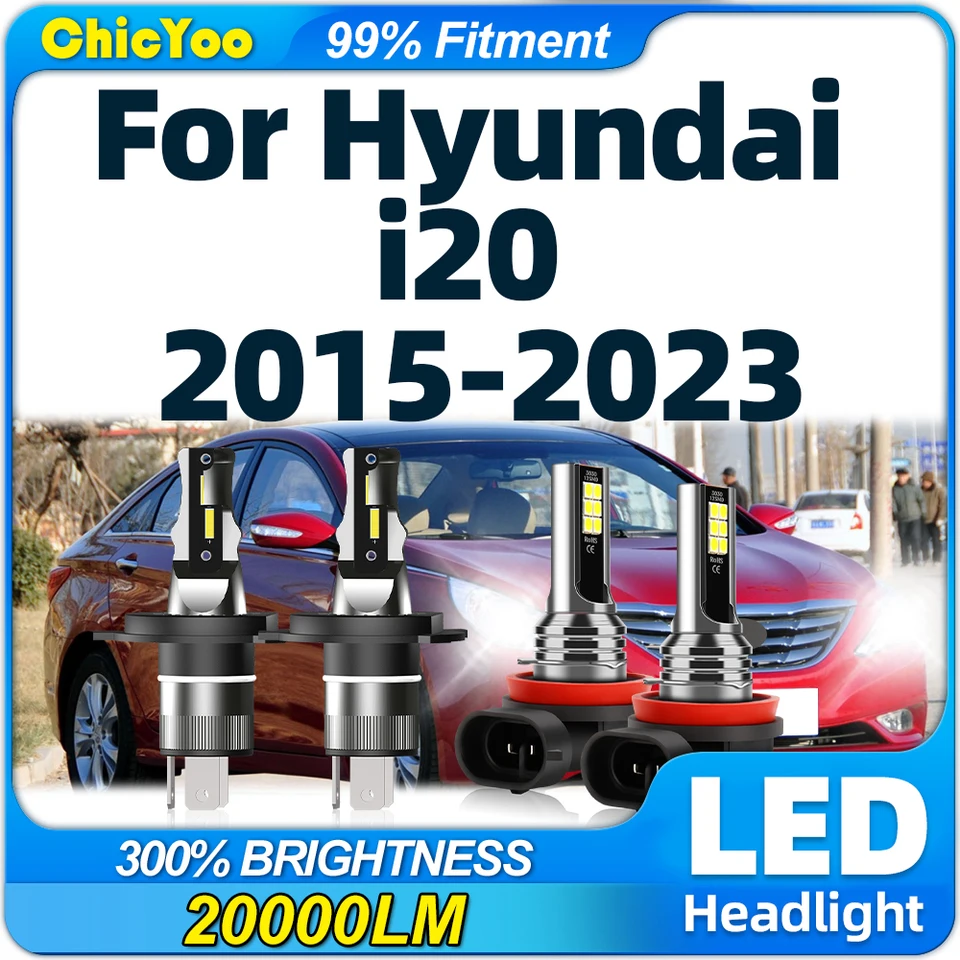 40000LM LED svetlomet žiarovka 240W 3570 CSP CAR SETCELAMP 12V Automatická hmlová lampa pre Hyundai I20 2015-2017 2018 2019 2020 2021 2022 2023 2023