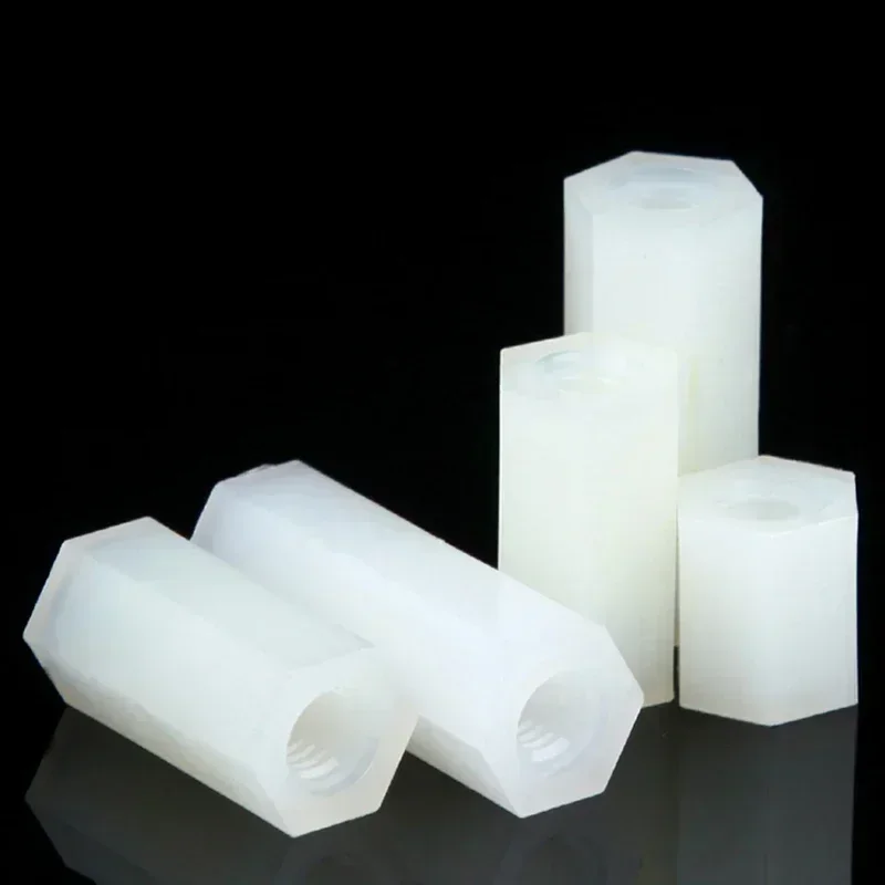 400ks biely nylon hex hex Standoff Spacer Snimka do samice M2 M2,5 m3 m4 l = 5 ~ 30 mm 10 mm 15 mm 22 mm pre stĺpce obvodov