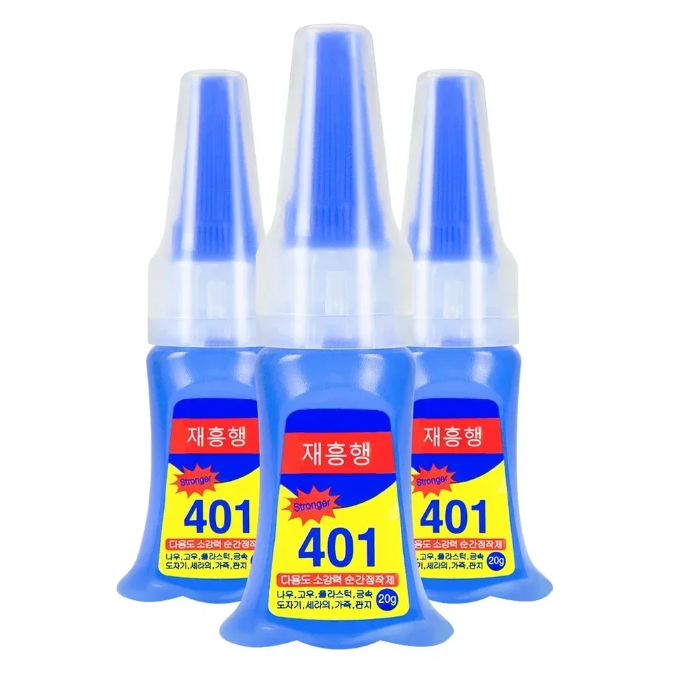 401 Glue Instant Fast Adhesive 20 ml fľaše Silnejšie super lepidlo Viacúčelové fixované horúca super silná tekutina bezfarebná lepidlá lepidla