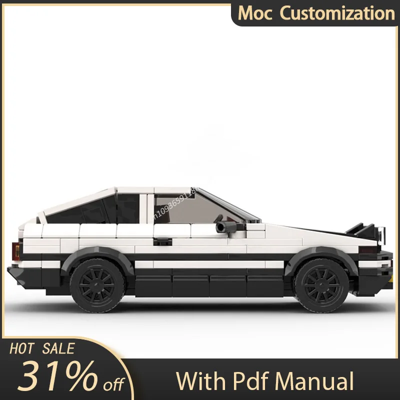 401ks MOC Anime Pôvodné D Vozidlo Toyotaed AE86 MODELOVÝ MODEL BLAKOVANIE Kreatívne montáž tehly Hračky pre deti DIY vianočný darček