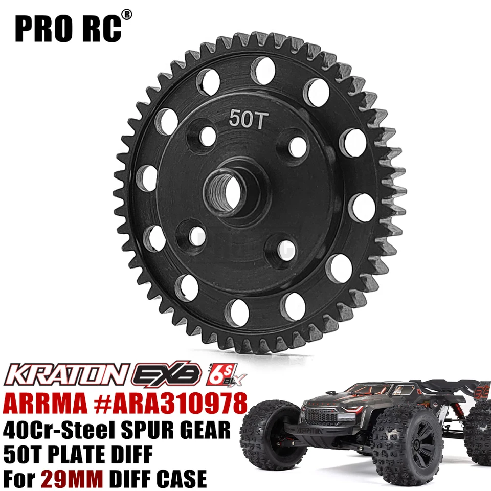 40Cr oceľ ARA310978 čelný výstroj 50t Plate Dif Fit 29 mm diff pre Arrma 1/8 Kraton 6s BLX 4x4 Extreme Bash RC CAR Part